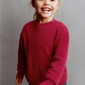 NWT 100% Cashmere Zara Fushia Pink Kids Sweater 18-24 Months